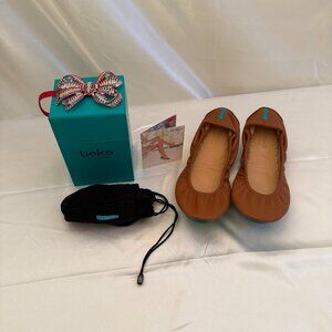 EUC Tieks by Gavrieli Chestnut Ballet Flats with Box, Size 7